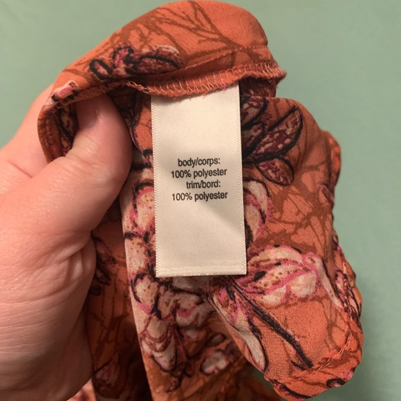 Maurices Orange Floral V-neck Tank Top Size Large - Picture 7 of 7